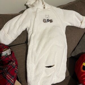 Pooh bear fuzzy winter baby suit